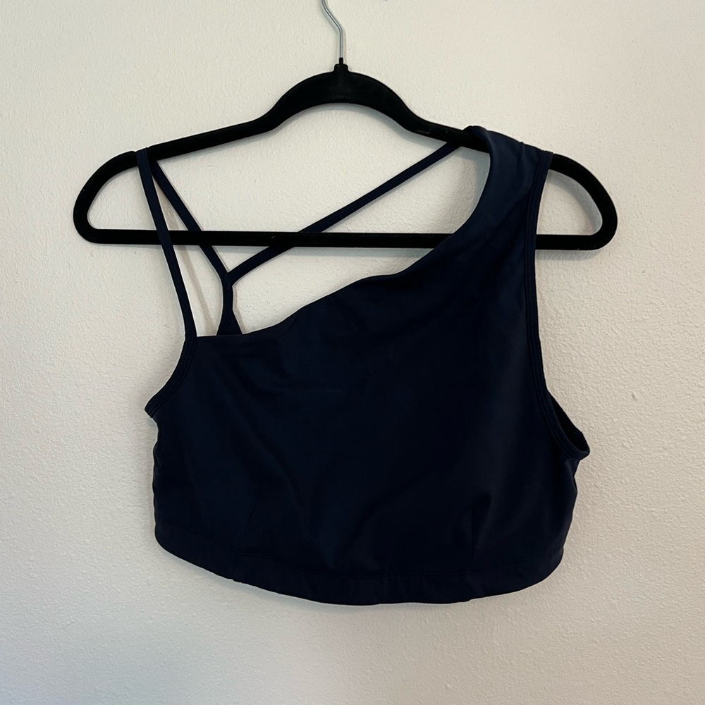 Navy Sweaty Betty Assymetrical long bra